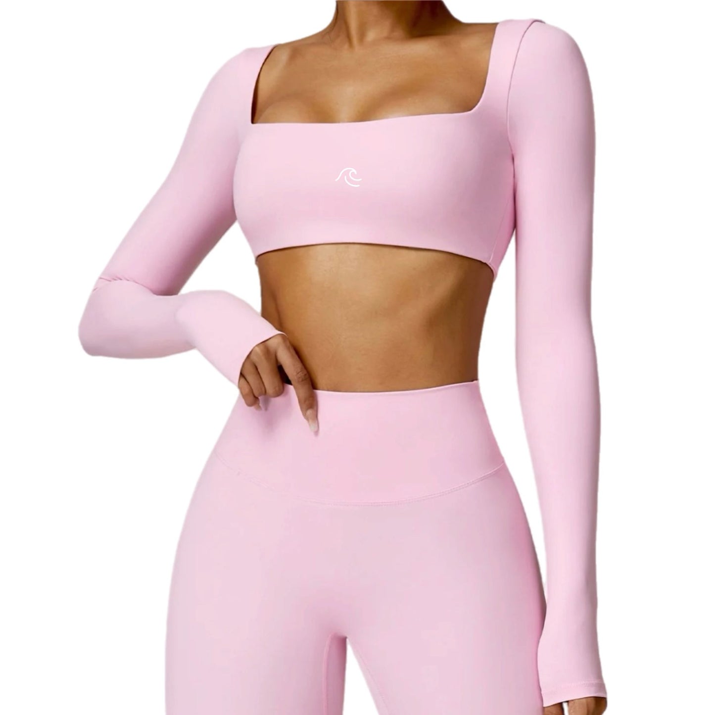 MKS SET SHORT-LONG SLEEVE TOP PINK