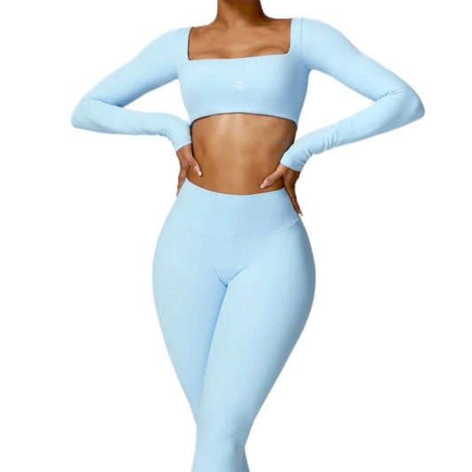 MKS SET LEGGING-LONG SLEEVE TOP SKY BLUE