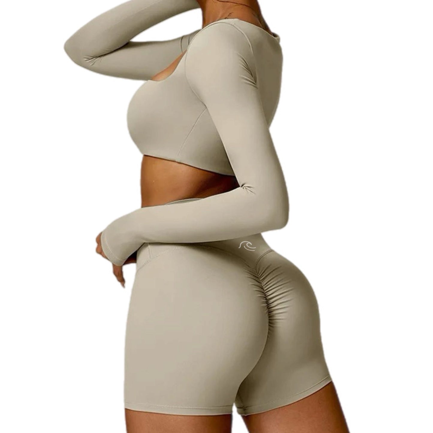 MKS SET SHORT-LONG SLEEVE TOP CAMEL