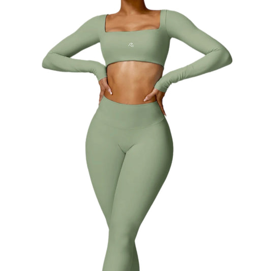 MKS SET LEGGING - LONG SLEEVE TOP BASIL GREEN