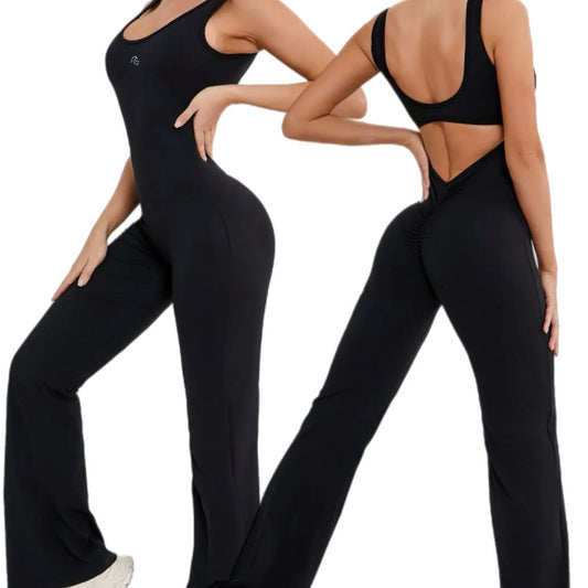 MKS FLARE JUMPSUIT - BUT SCRUNCH BLACK